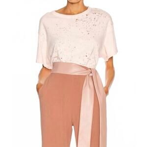 NEW AMIRI shotgun short sleeve t-shirt in salmon